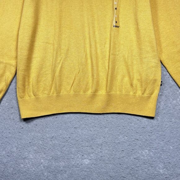 Nautica Sweater Mens Medium Yellow Lightweight Navtech Jersey V-Neck Sweater NWT - Picture 4 of 11
